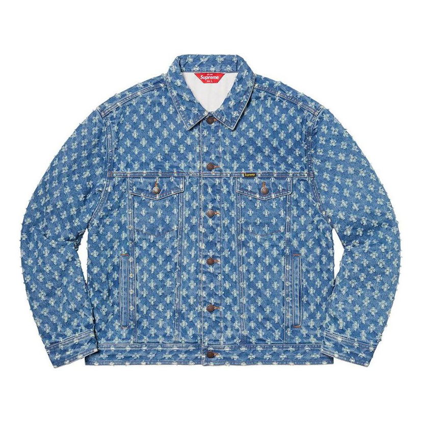 Jakna Supreme Hole Punch Denim Trucker Jacket Plava | SUP-SS20-597
