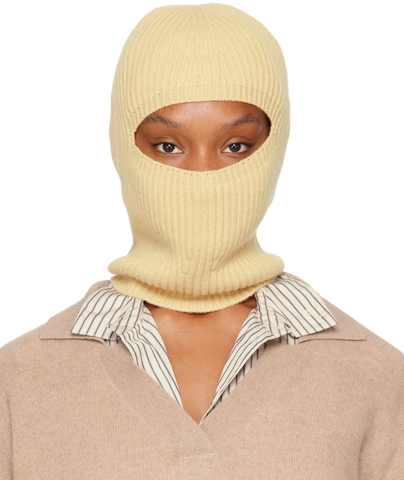 Šal Stella McCartney Ribbed Balaclava Žuta | 6K08883S2528