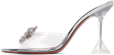 Dodaci Amina Muaddi Amina Muaddi Rosie Glass Slipper Heeled Sandals Metalik | ROSIE GLASS SLIPPER CL PVC, 2