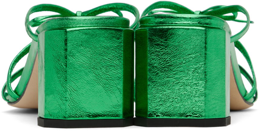 Tenisice i cipele BY FAR June Metallic Leather Heeled Sandals Zelena | 23SSJUNSCVGA, 1