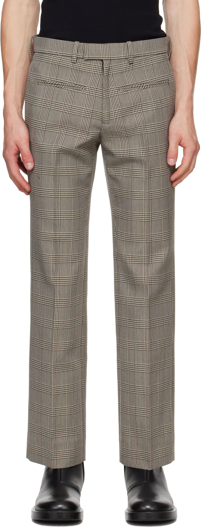 Hlače Courrèges Prince of Wales Check Trousers Smeđa | 324CPA249PL0166