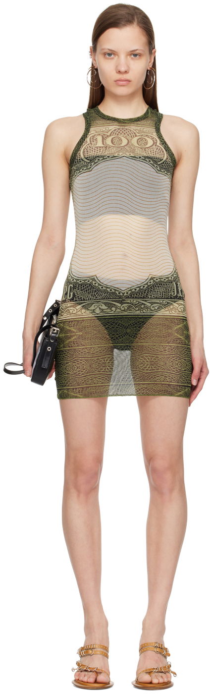 Haljina Jean Paul Gaultier Jean Paul Gaultier 'The Cartouche' Sheer Minidress Zelena | 24/25-F-RO157-T515-400300156