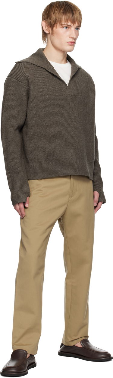 Džemper Studio Nicholson Studio Nicholson Nash Knit Polo Smeđa | NASH SNM - 1295, 3