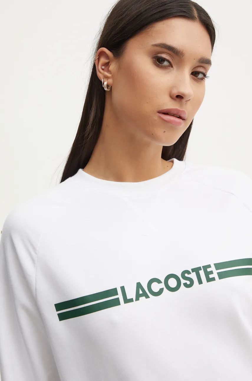 Dukserice Lacoste White Graphic Sweatshirt Bijela | SF1472, 1