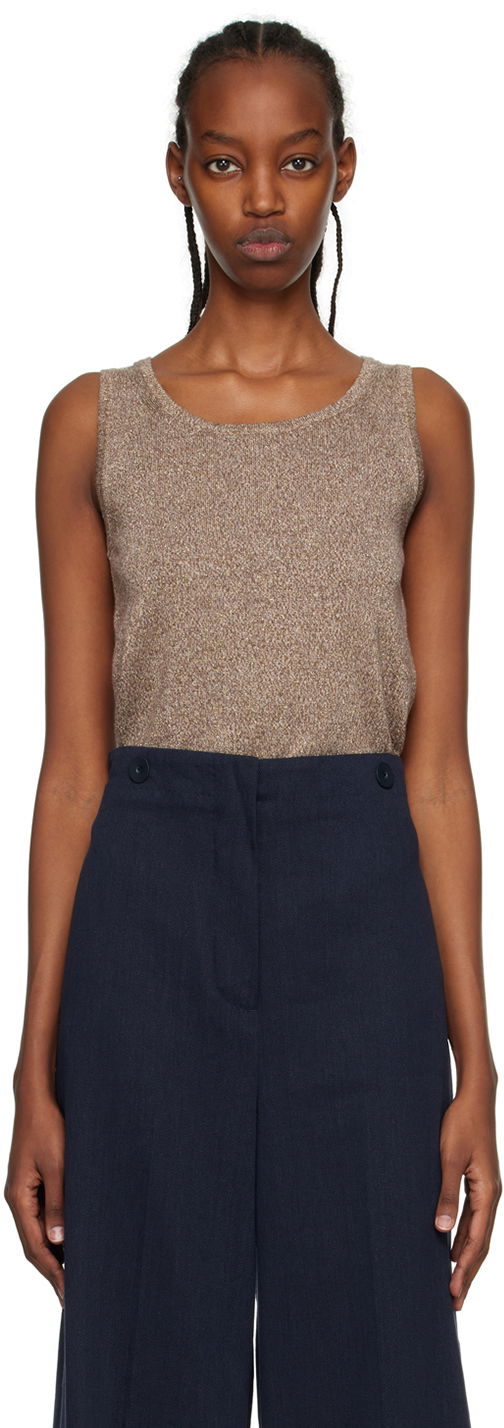 Majica bez rukava Max Mara Elica Tank Top Smeđa | 2393611232600 MM12134