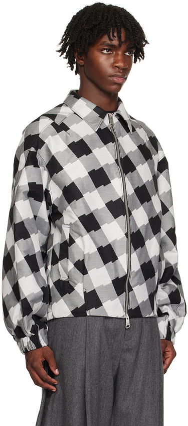 Bomber jakna ADER ERROR Check Print Zip-Up Jacket Crna | BMADFWJK1001WH, 4