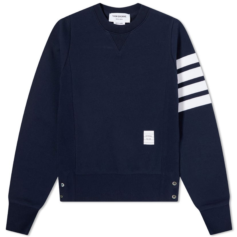 Džemper Thom Browne Thom Browne Classic Loop 4-Bar Crewneck Sweatshirt Tamnoplava | FJT002A-00535-415