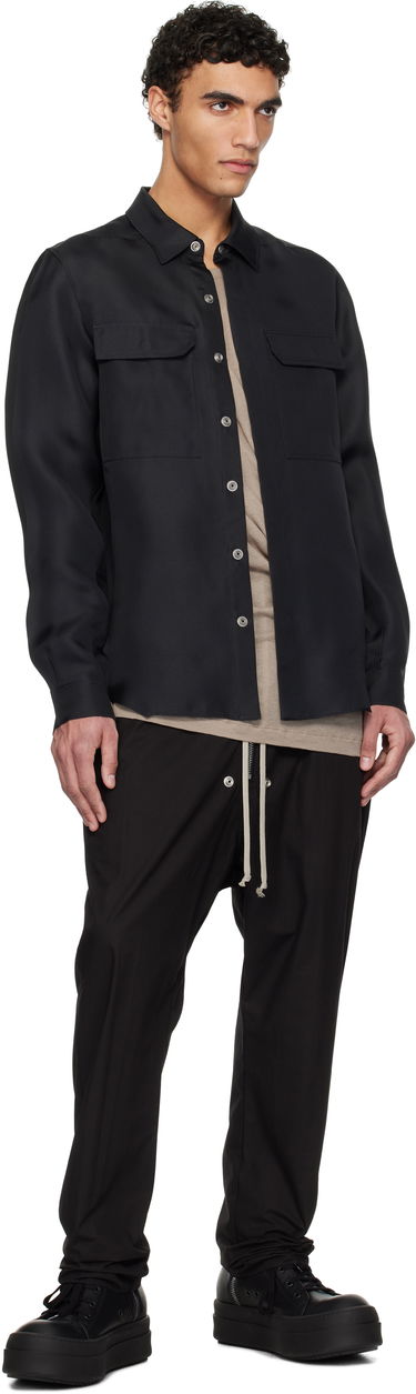 Košulja Rick Owens Hollywood Silk Gazar Overshirt Crna | RU01E5236 SG, 3