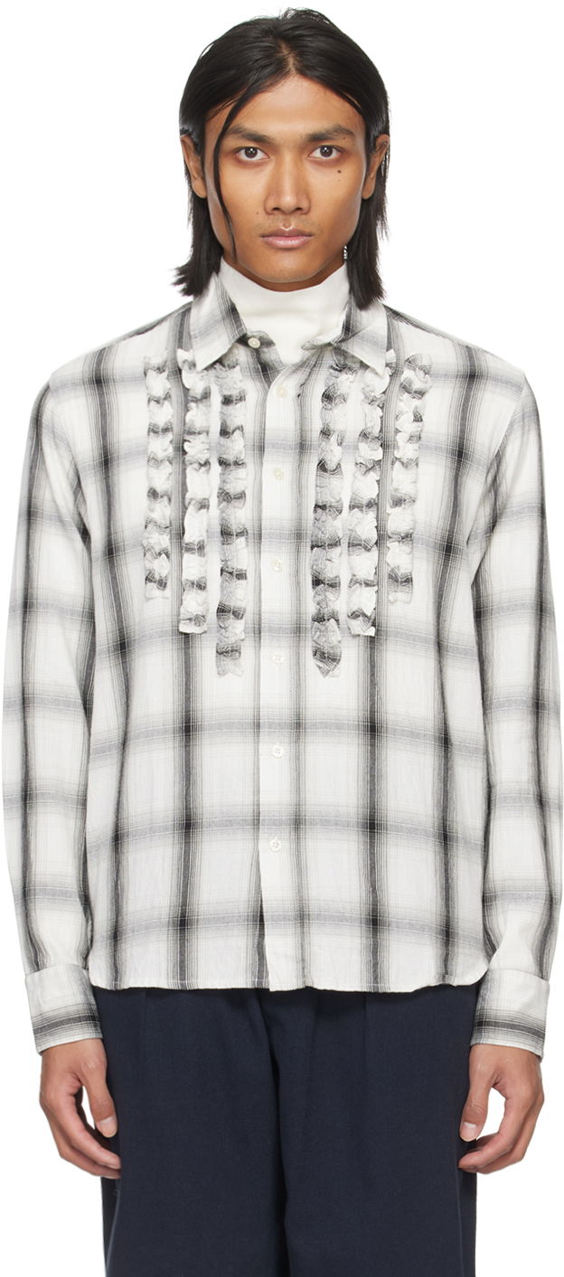 Košulja Universal Works Universal Works Frill Plaid Shirt Bijela | P2992