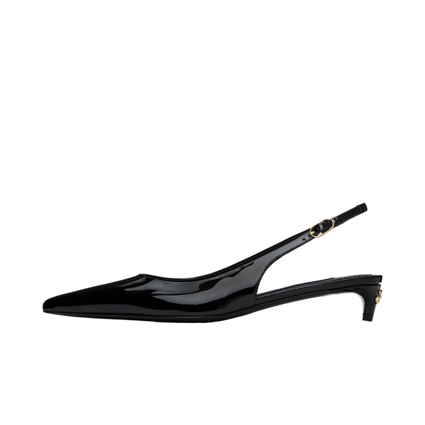 Tenisice i cipele Dolce & Gabbana Dolce&Gabbana Patent Slingback Kitten Heels Crna | CG0701 A1471