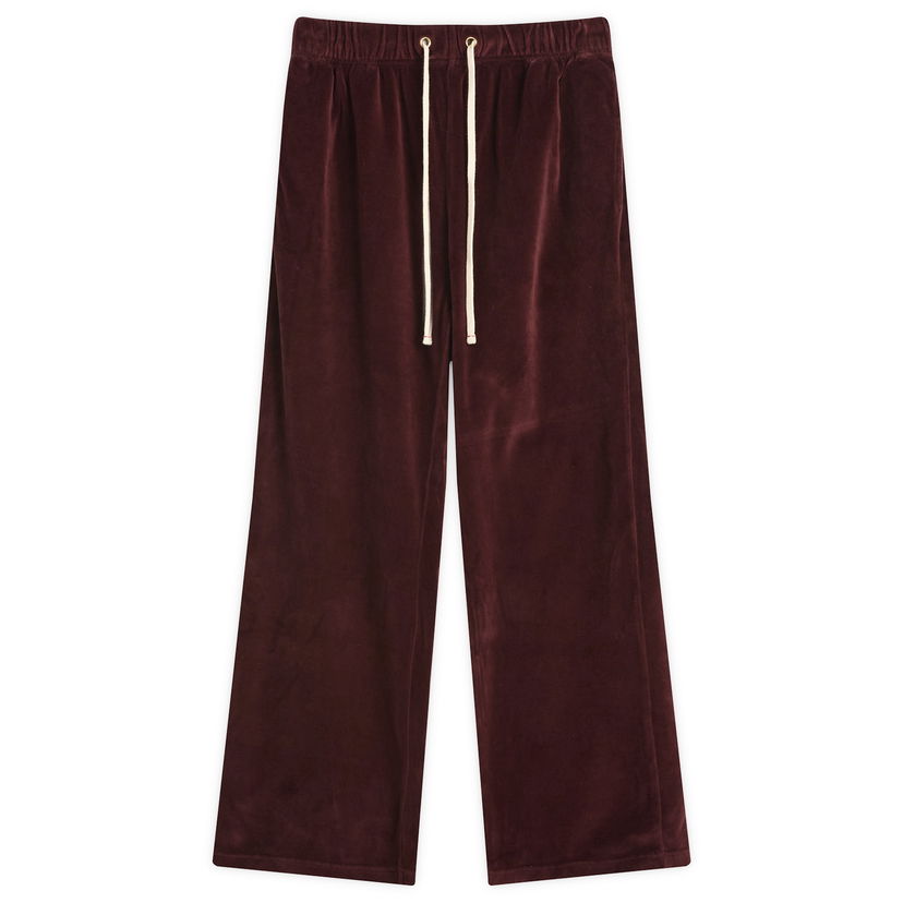 Hlače LES TIEN Les Tien Velour Relaxed Pants, Size Large Tamnocrvena | VL-3129-WRM