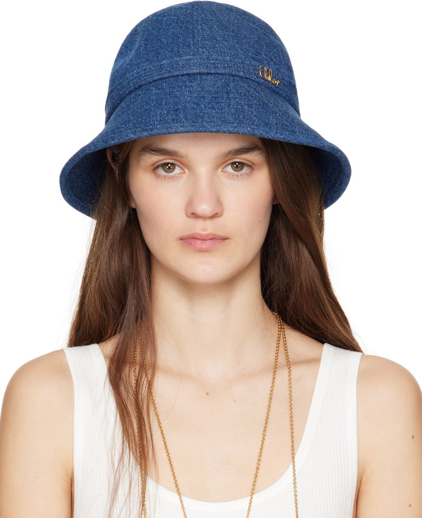 Šešir CHLOÉ Chloé 'The Chloé' Iconic Denim Bucket Hat Plava | CHC25SD020GDN