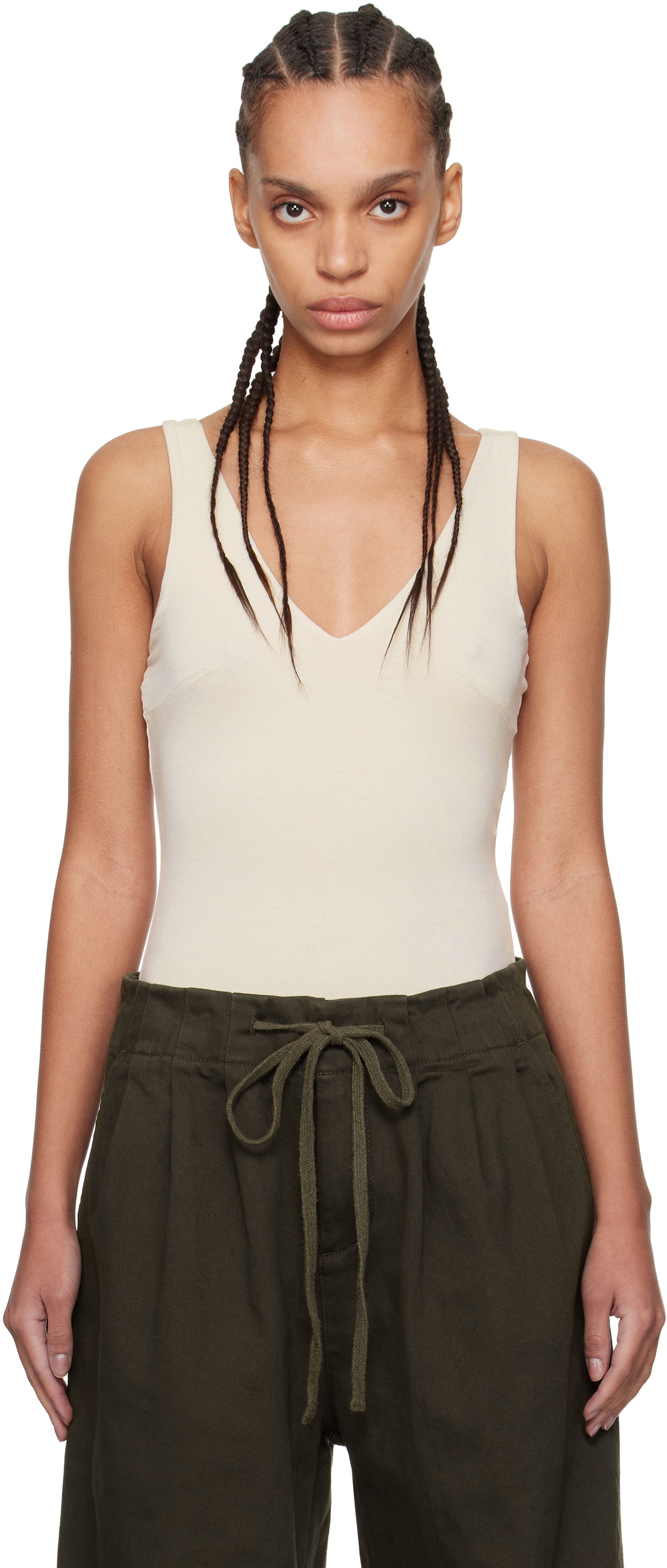 Majica bez rukava Entire Studios Off-White V-Neck Bodysuit Bež | ES2603CR, 0