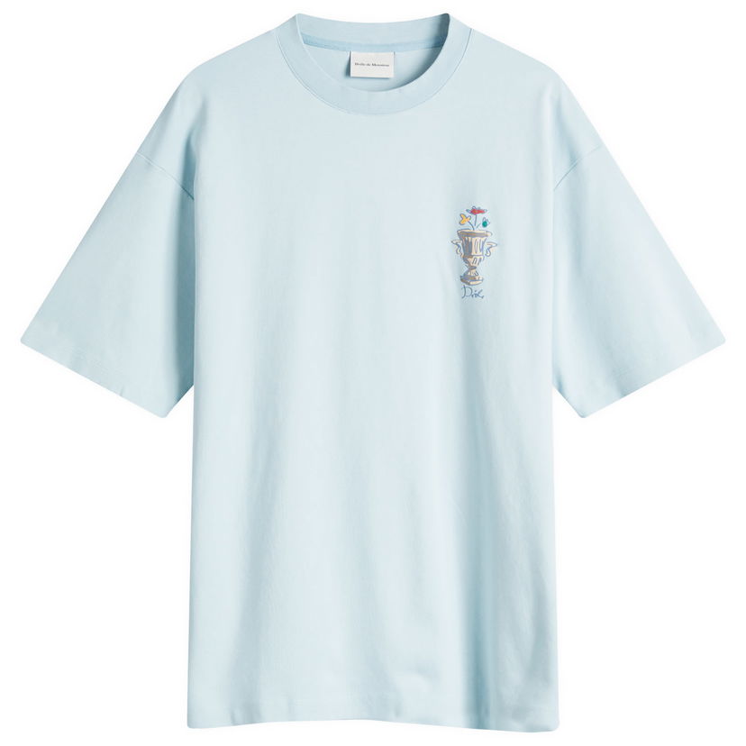 Majica kratkih rukava Drôle de Monsieur Drôle de Monsieur Vase Logo T-Shirt, Size Small Plava | F-TS225-CO002-LBE