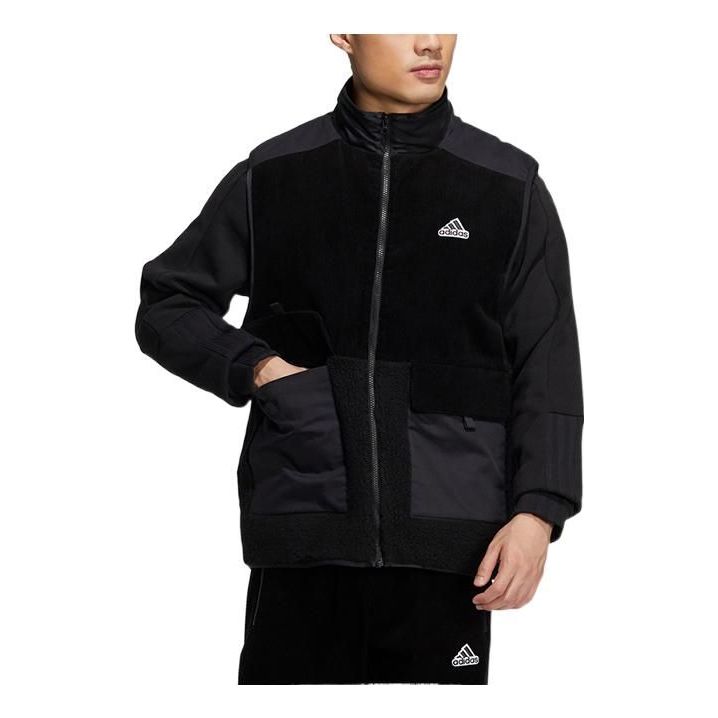 Prsluk adidas Originals Stand Collar Long Sleeve Zip Up Jacket Crna | HG1844