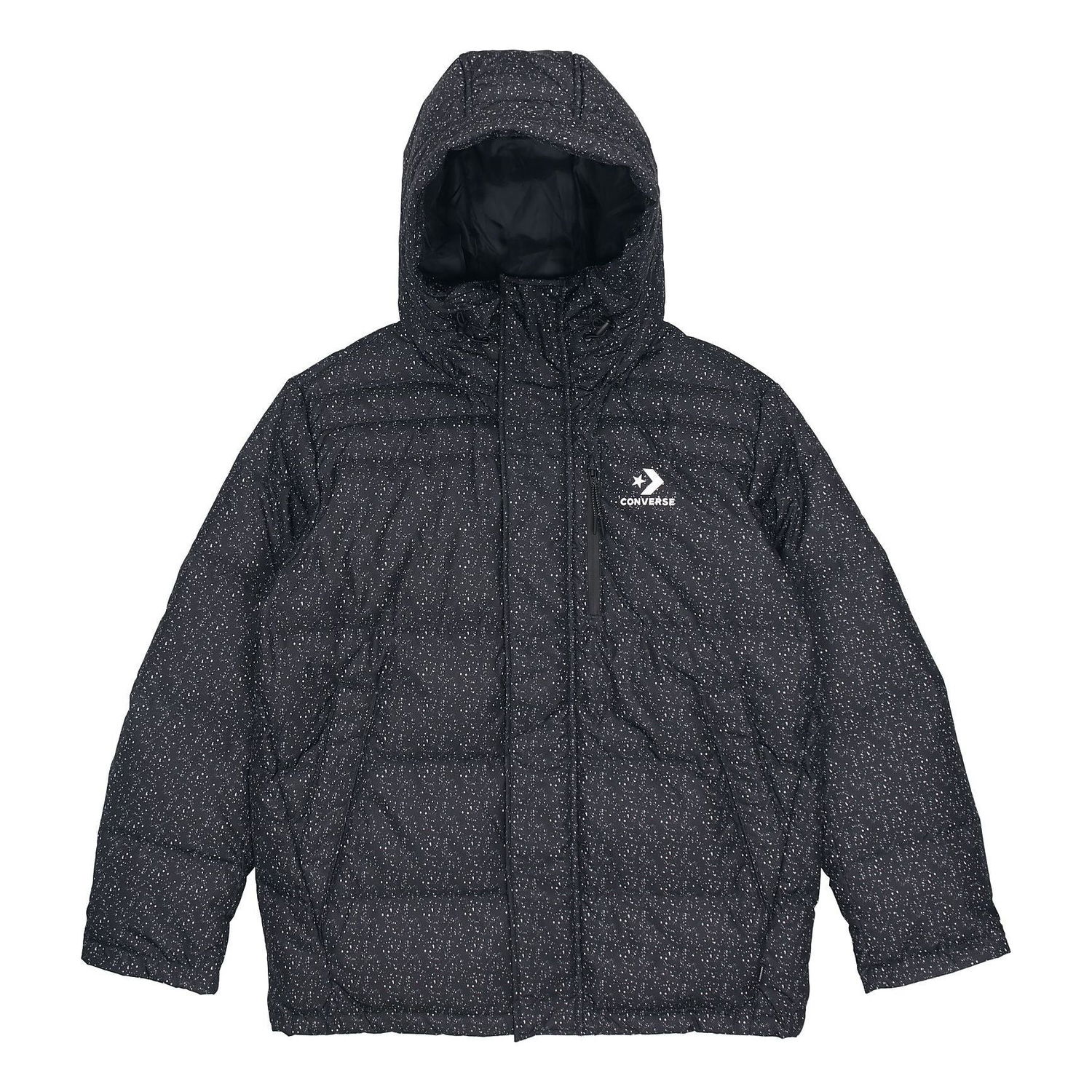 Pernata jakna Converse All-Over-Print Down Fill Puffer Jacket Crna | 10019322-A02, 0