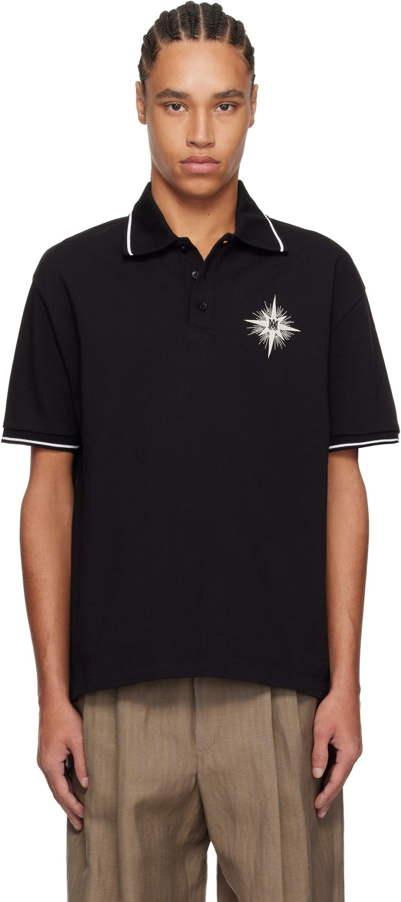 Polo majica AMIRI AMIRI Starburst Polo Crna | AMJYPO1014