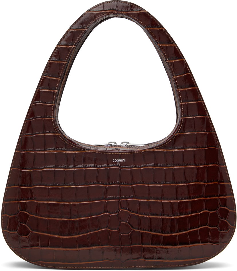 Ručna torbica Coperni Coperni Croco Embossed Large Swipe Baguette Bag Smeđa | COPBA85F6032