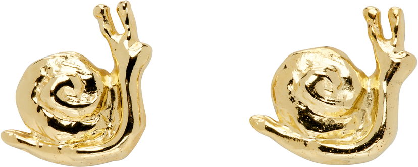 Naušnice Chopova Lowena Chopova Lowena Snail Gold Stud Earrings Žuta | 6582