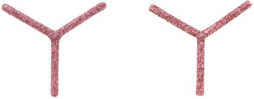 Naušnice Y/PROJECT Pink Mini 'Y' Earrings Ružičasta | 640EA001