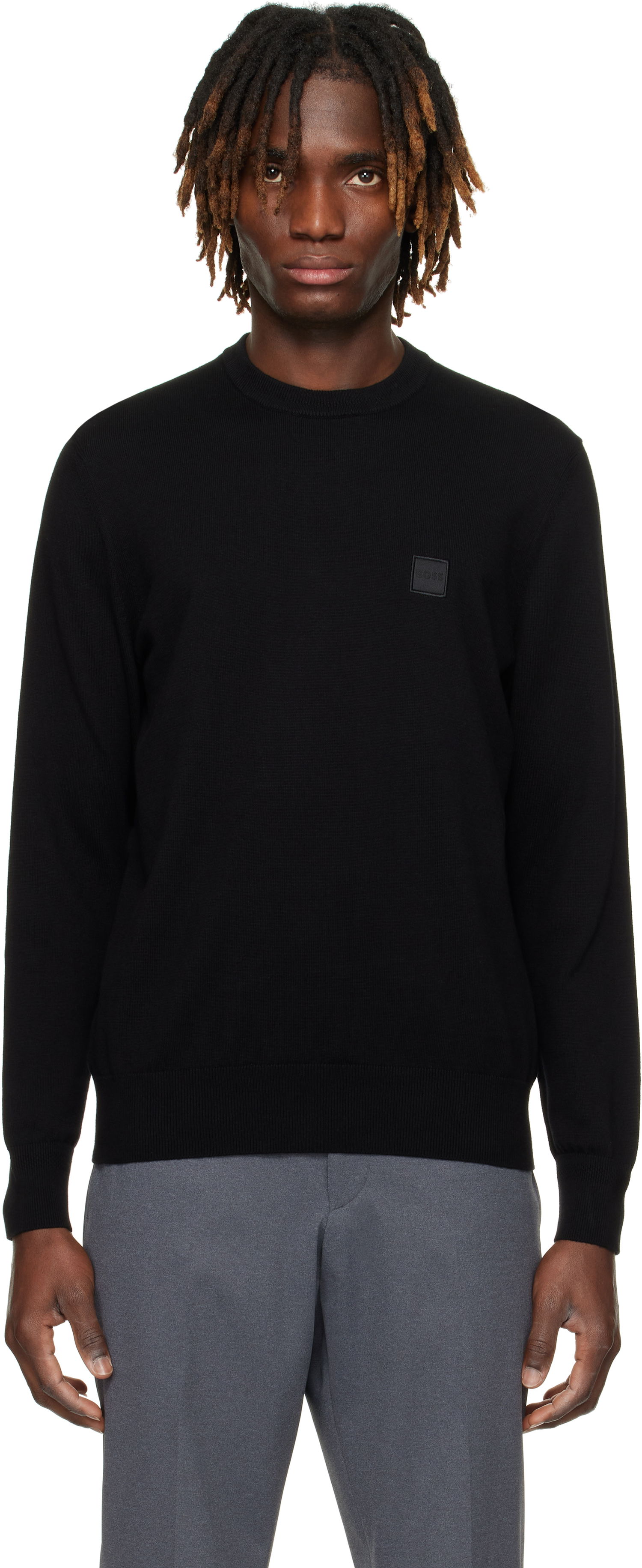 Džemper BOSS BOSS Cotton-Cashmere Regular-Fit Sweater Crna | 50527583, 0