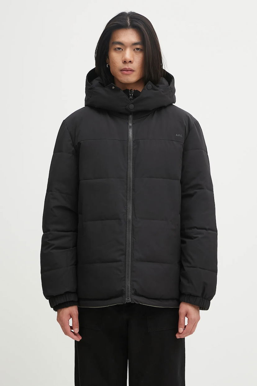 Pernata jakna A.P.C. A.P.C. Doudoune Sam Hooded Puffer Jacket Crna | PSALJ.H30208