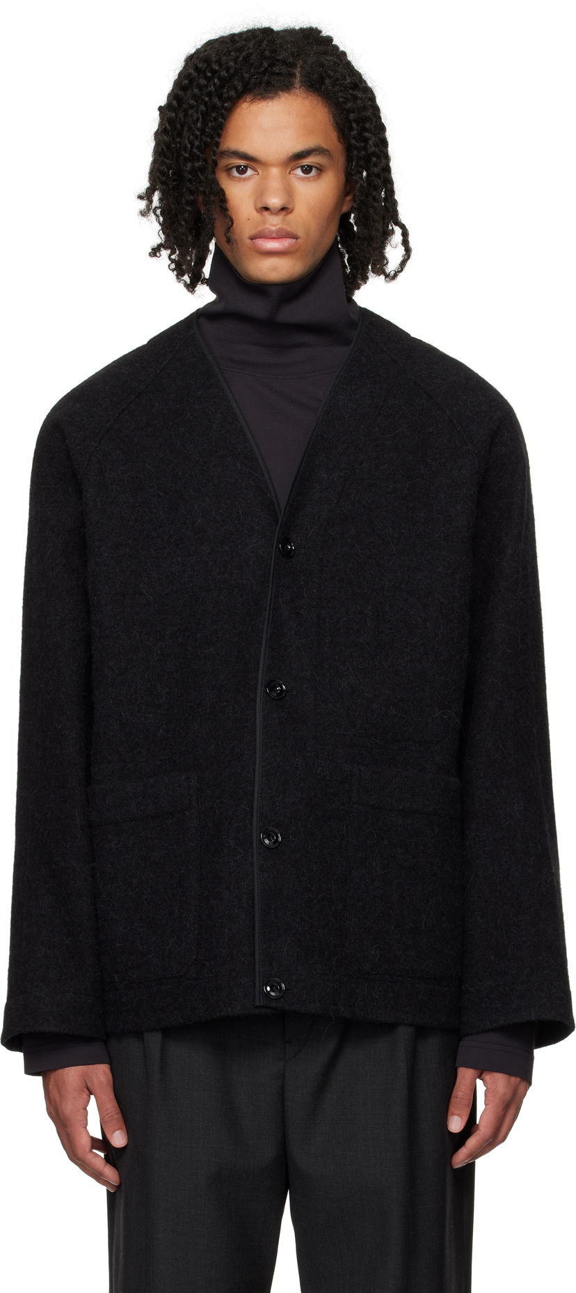 Džemper LEMAIRE LEMAIRE Raglan Liner Jacket Crna | CO1072 LF504