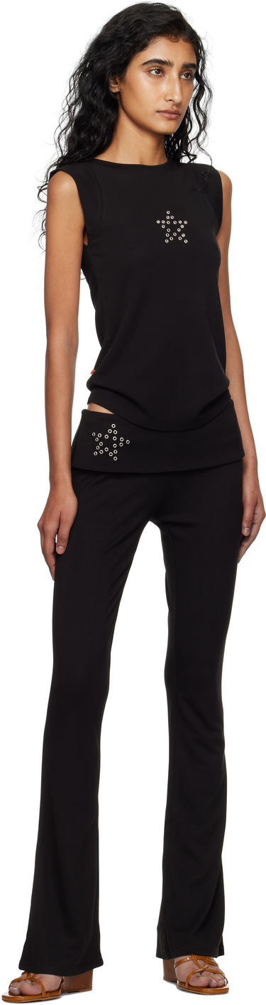 Majica bez rukava Miaou Miaou Lucia Eyelet Tank Top Crna | 7197HJBSSB, 3