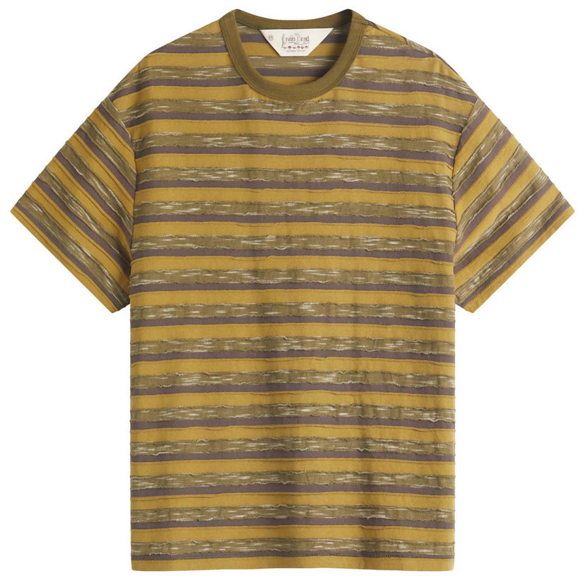 Majica kratkih rukava Brain Dead Brain Dead Casey Striped T-Shirt, Size Large Žuta | BDS25T000043-MOS