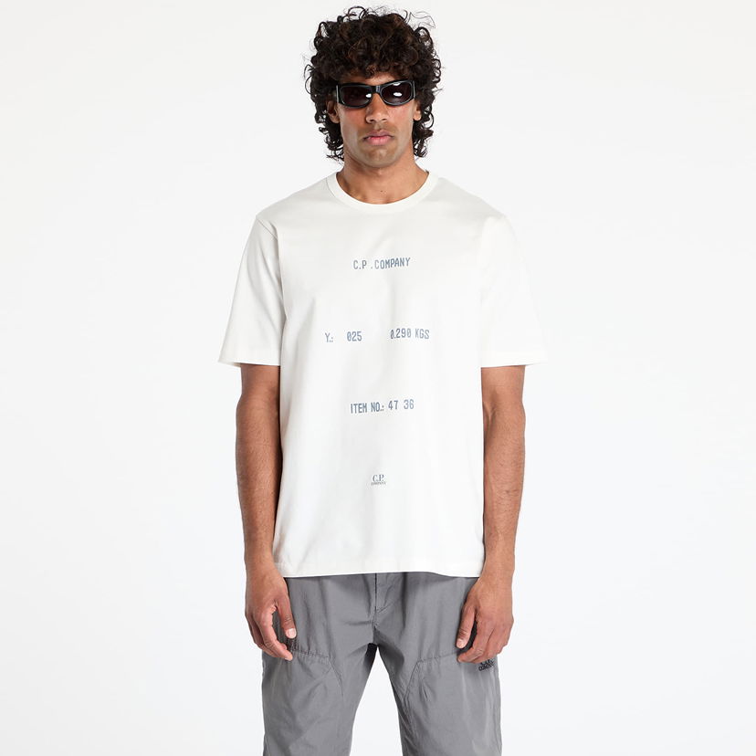 Majica kratkih rukava C.P. Company C.P. Company Mercerized Jersey Twisted Typographic Logo T-Shirt Bijela | 18CMTS107A110301W-103