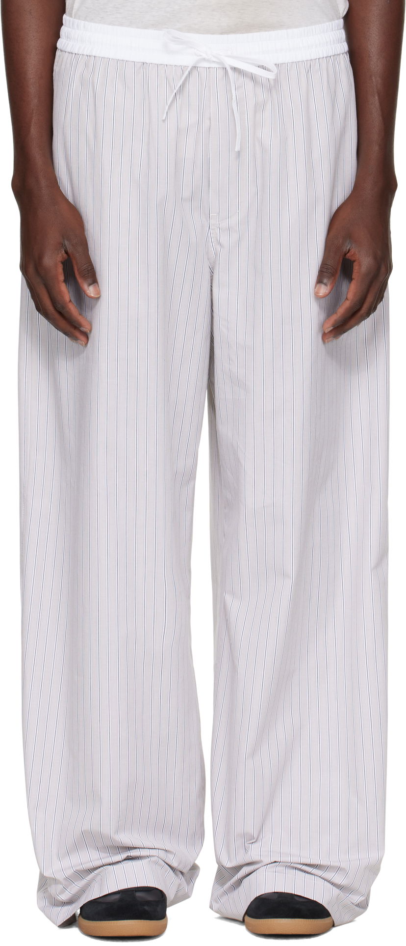 Hlače Acne Studios Acne Studios Striped Trousers Bijela | CK0128-