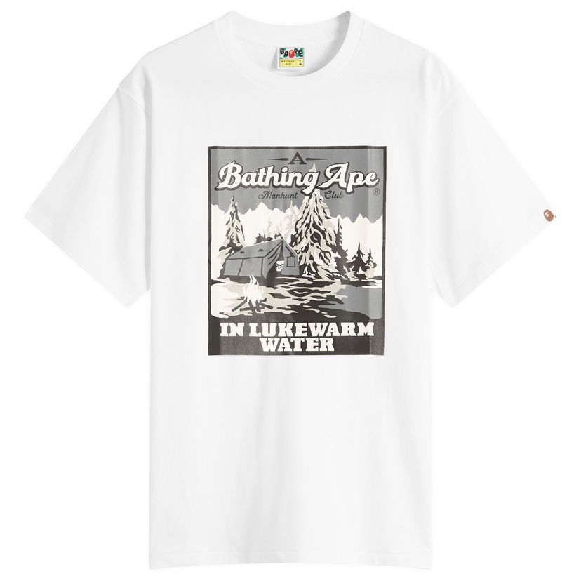 Majica kratkih rukava BAPE Bathing Ape Base Camp Graphic Tee Bijela | 001TEL801052M-WHT