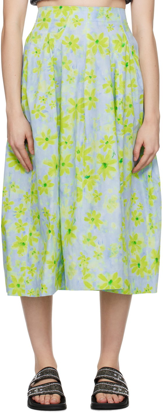 Suknja Marni Graphic Midi Skirt Zelena | GOMA0605A0 UTC330