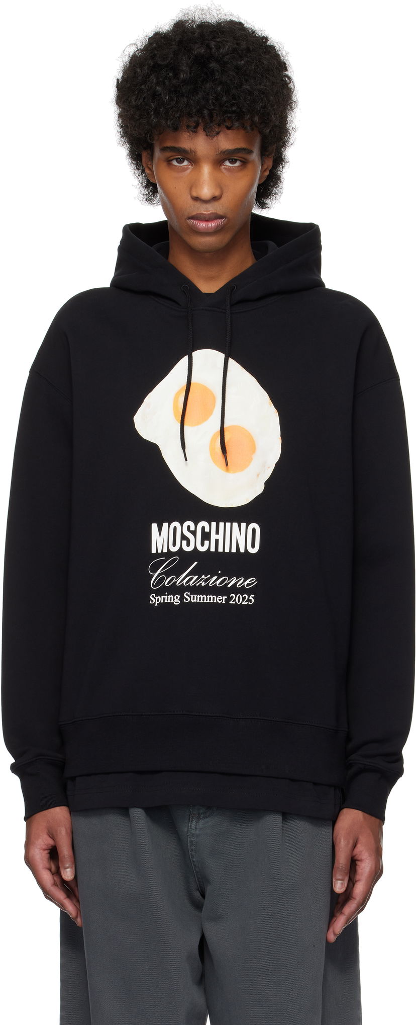 Dukserice Moschino Eggs Print Hoodie Crna | 251ZZA170802281555