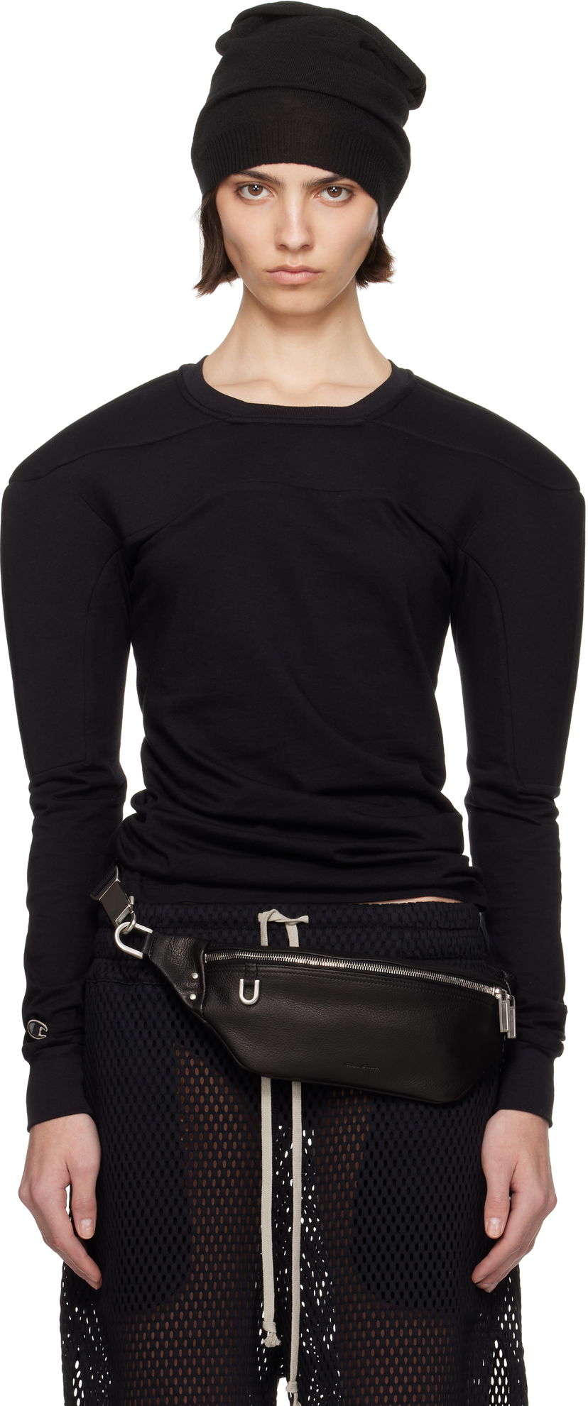 Dukserice Rick Owens Rick Owens Champion Edition Girdered Harness Sweatshirt Crna | CW01E1707 CHJG