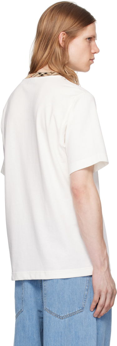 Majica kratkih rukava Burberry Burberry Cotton T-Shirt with Check Trim Bijela | 8110100, 2