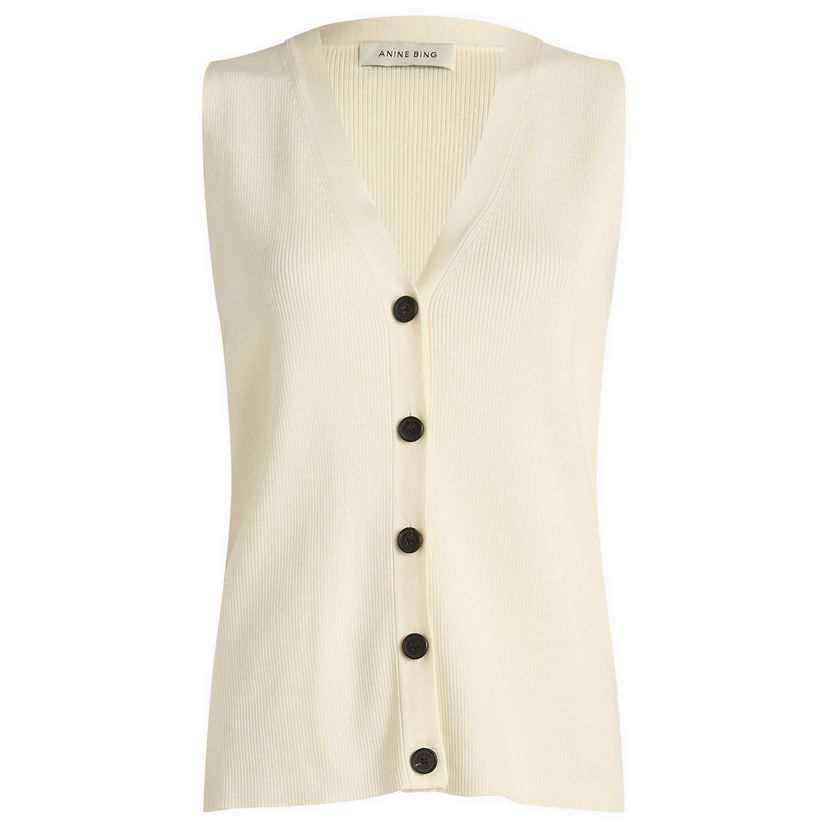 Prsluk Anine Bing Anine Bing Lawrence Knit Vest, Size Large Bijela | A-09-10868-IVY26