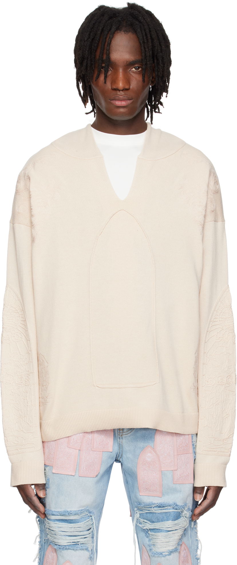 Džemper Who Decides War Who Decides War Whim Embroidered Detail Knit Sweater Bež | 1110640022SS25