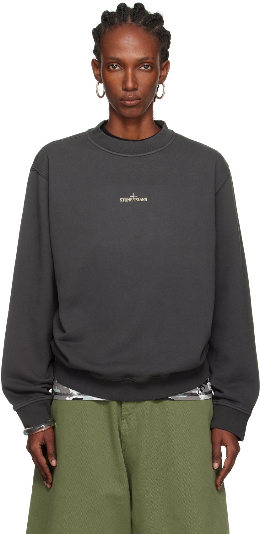 Dukserice Stone Island Stone Island Cotton Fleece Sweatshirt Siva | K2S15 6100018 S0195