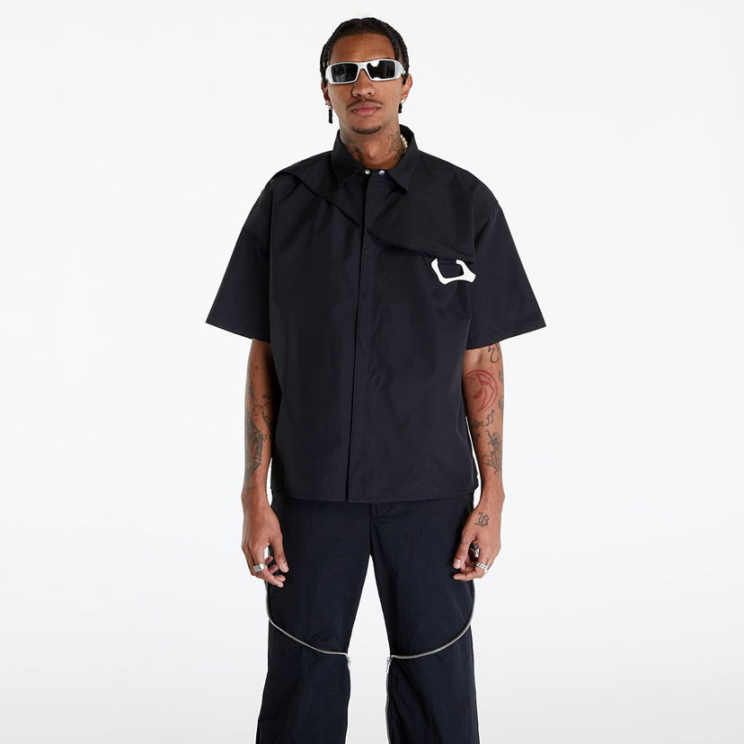 Košulja HELIOT EMIL Short Sleeve Nylon Shirt with Carabiner Crna | HE_M_05_018_P04_BLK01