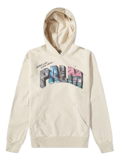 Dukserice Palm Angels Sign Popover Hoody Bež | PMBB117S23FLE0100184