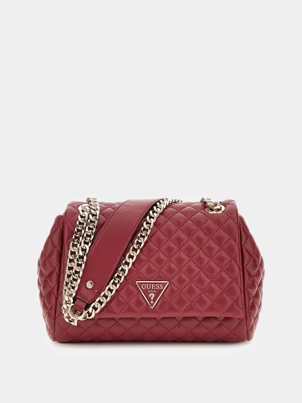 Ručna torbica GUESS Quilted Mini Crossbody Bag Crvena | HWEQG954121