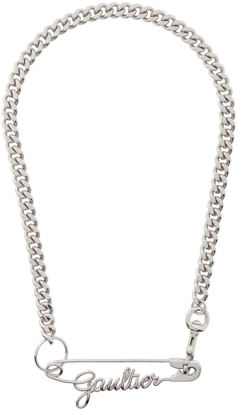 Ogrlica Jean Paul Gaultier Gaultier Safety Pin Chain Necklace Metalik | 21/04-U-CO002-X006-91