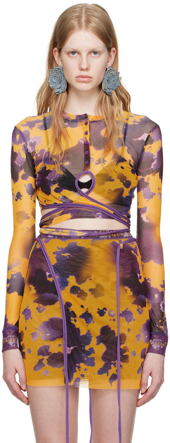 Crop top Ottolinger Ottolinger Exclusive Long Sleeve Crop Top Žuta | 101016