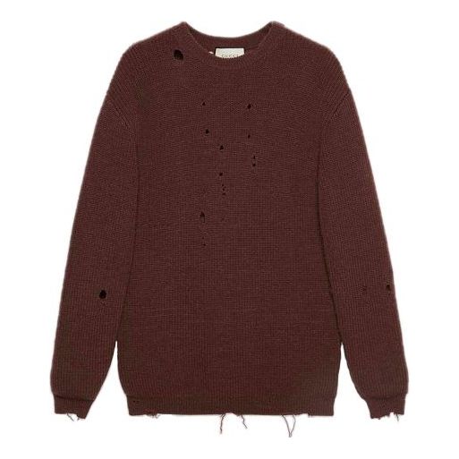 Džemper Gucci Oversize Rib Knit Jumper Smeđa | 634575-XKBJ4-2028