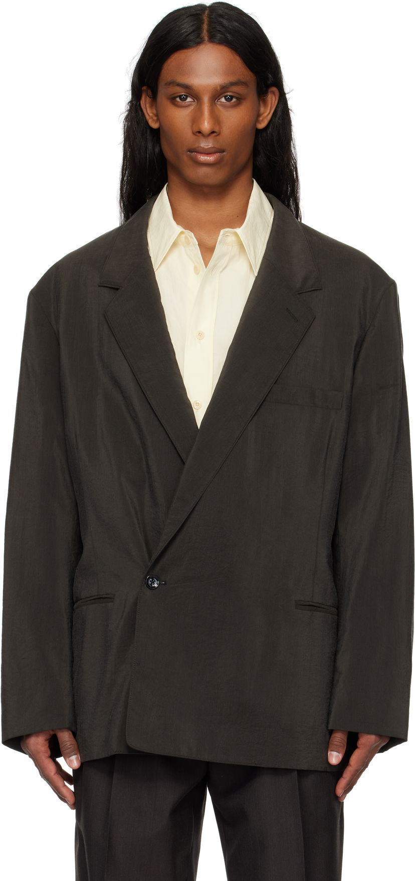 Jakna LEMAIRE Lemaire Soft Double-Breasted Blazer Crna | JA1076 LF1308