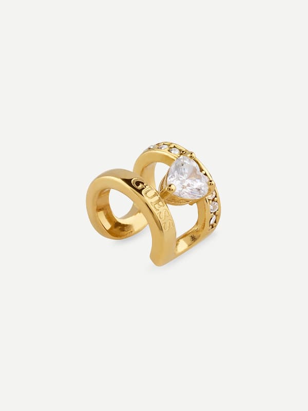 Naušnice GUESS Gold Tone Heart Earcuff Metalik | JUBE04660JW