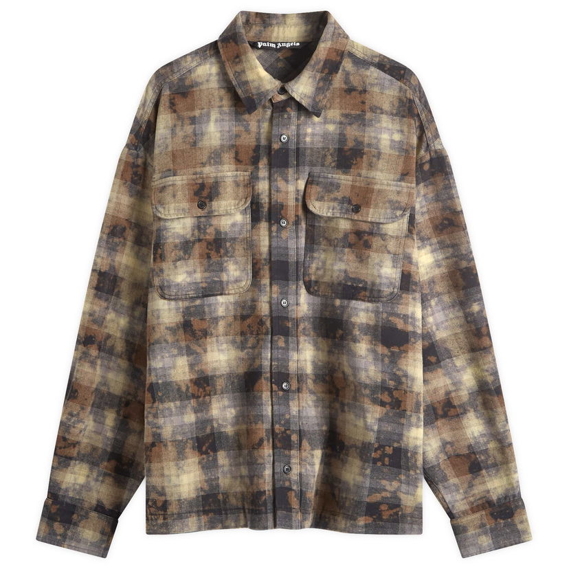 Košulja Palm Angels Logo Checked Shirt Siva | PMGE043F24FAB0010903