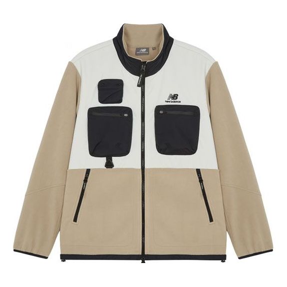 Džemper New Balance Colorblock Stand Collar Polar Fleece Jacket Bež | 6DB42133-DB