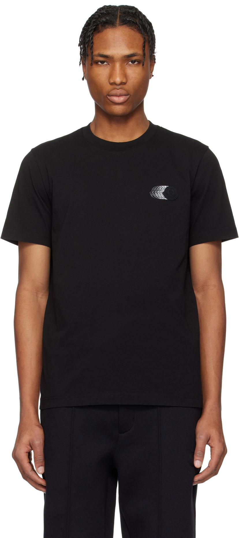 Majica kratkih rukava Moncler Moncler Faded Logo Cotton T-Shirt Crna | K10918C0002889A17